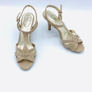 Bandolino Cream/Pink Ankle Strap Stiletto Heel 7.5